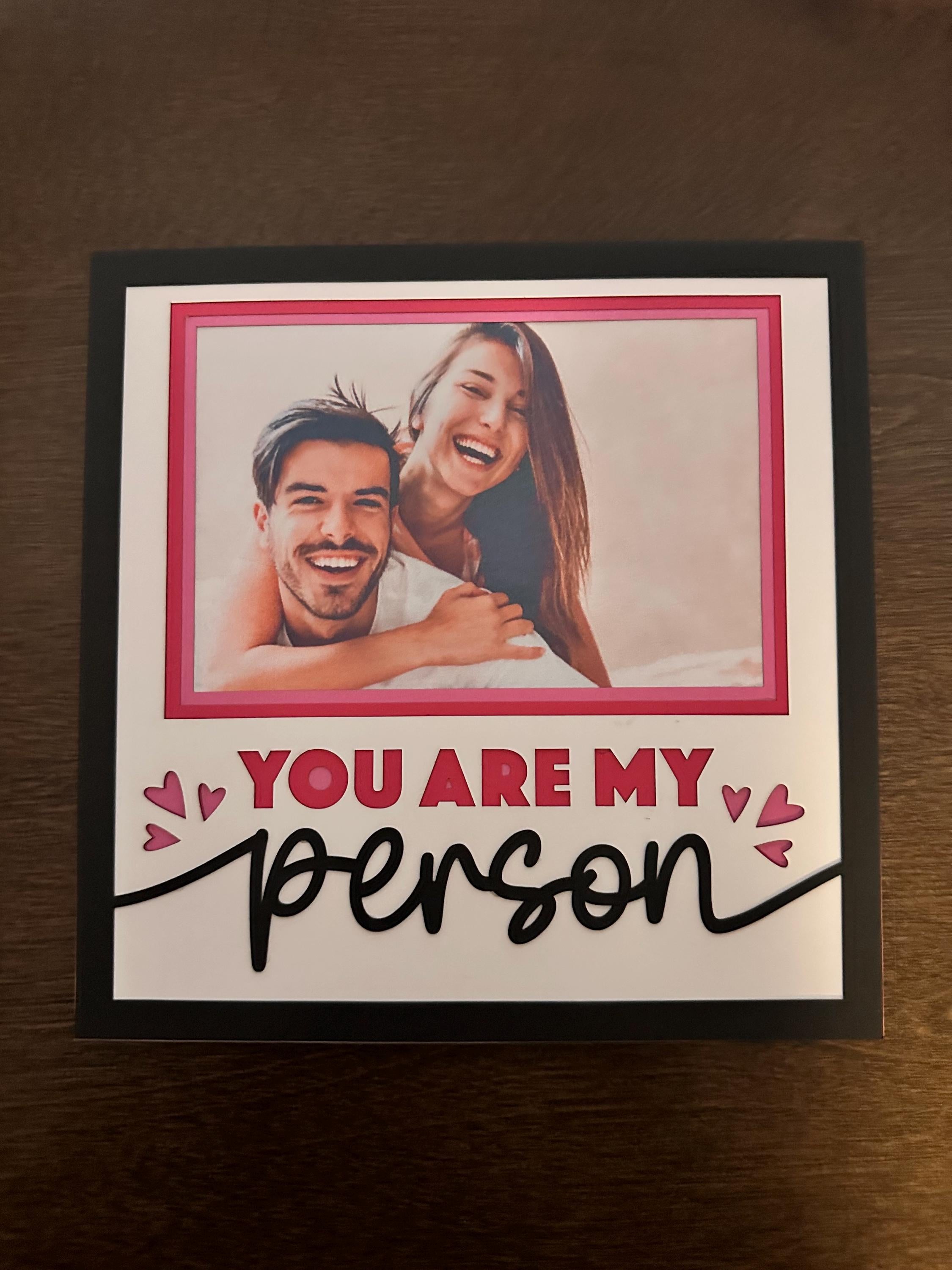 Valentine's Day Photo Frame: 8x8 Black Shadow Box with Inserts