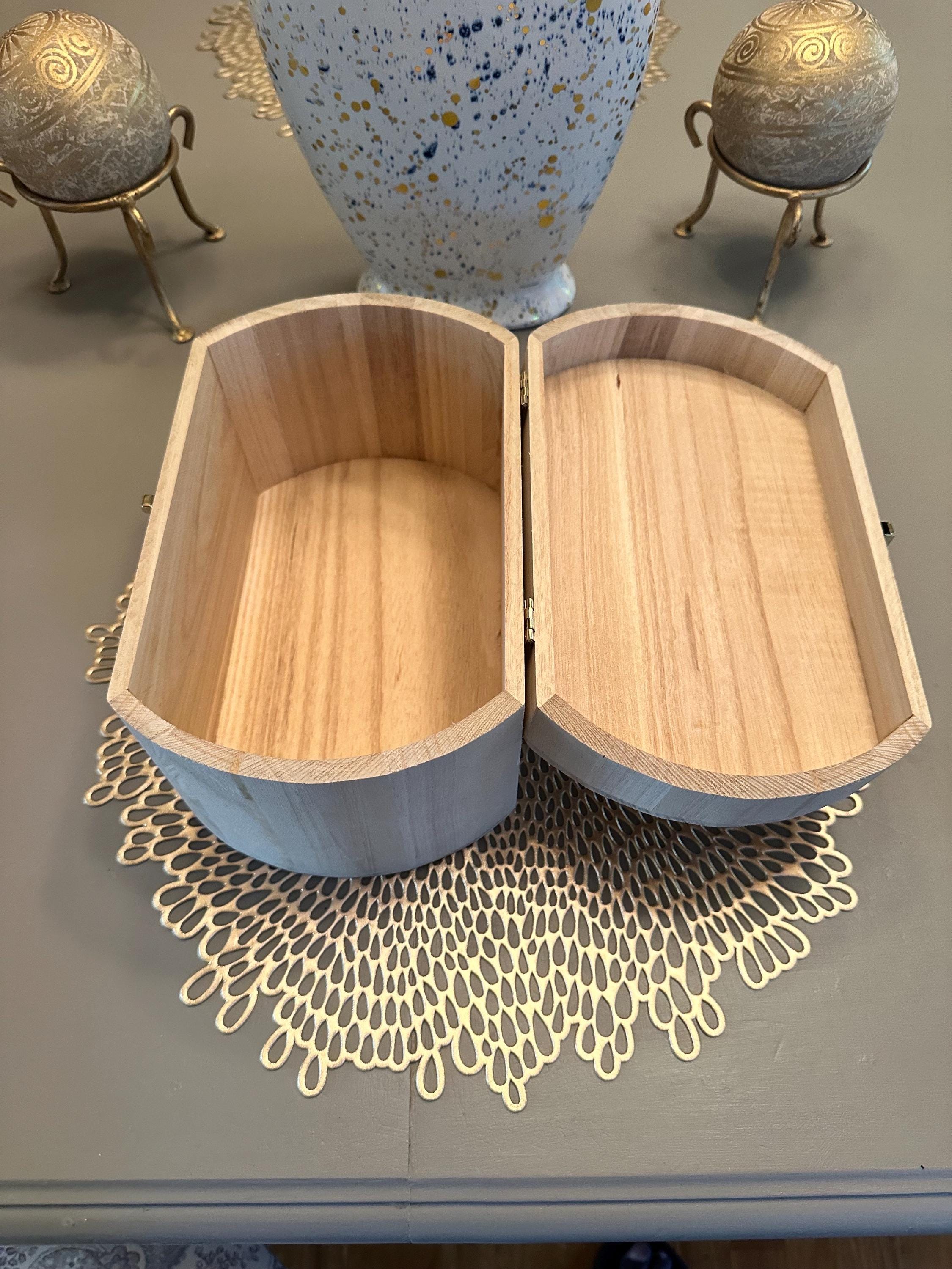 Personalized Wooden Keepsake Box – 9.5" Oval Memory Chest