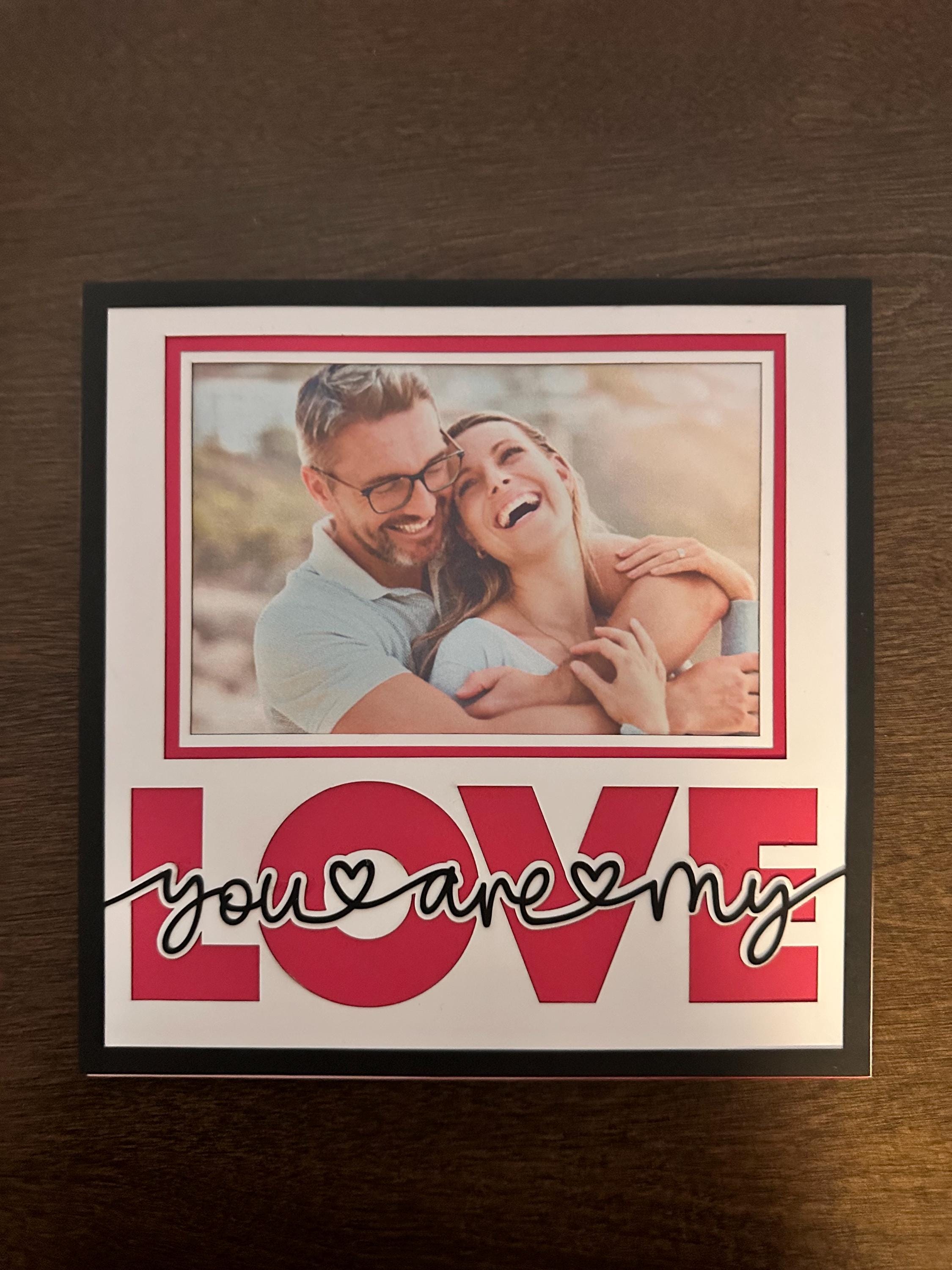 Valentine's Day Photo Frame: 8x8 Black Shadow Box with Inserts