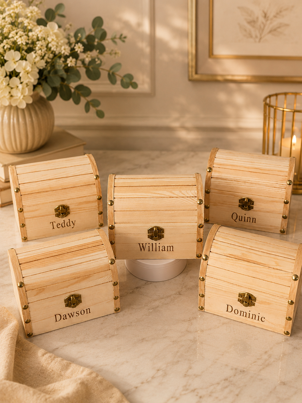 Personalized Wooden Treasure Chest – Custom Engraved Keepsake Box