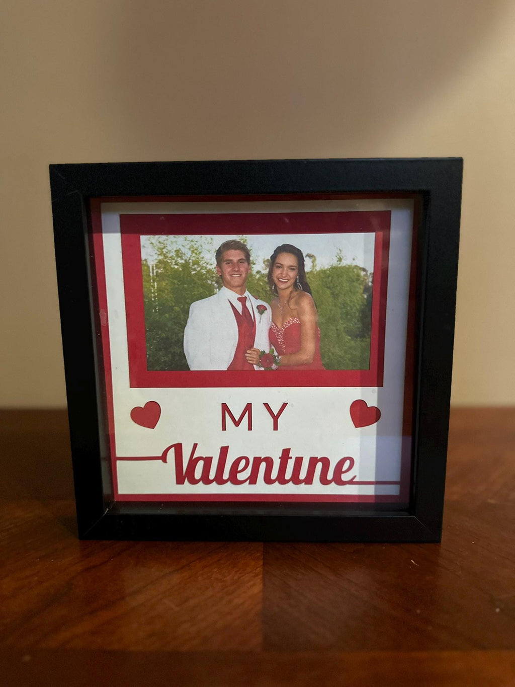 Valentine's Day Photo Frame: 8x8 Black Shadow Box with Inserts
