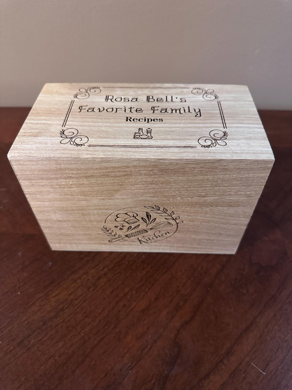 Rustic Wooden Recipe Box – Treasured Recipes, Timeless Style, and Heirloom