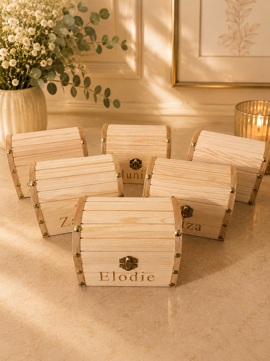 Personalized Wooden Treasure Chest – Custom Engraved Keepsake Box