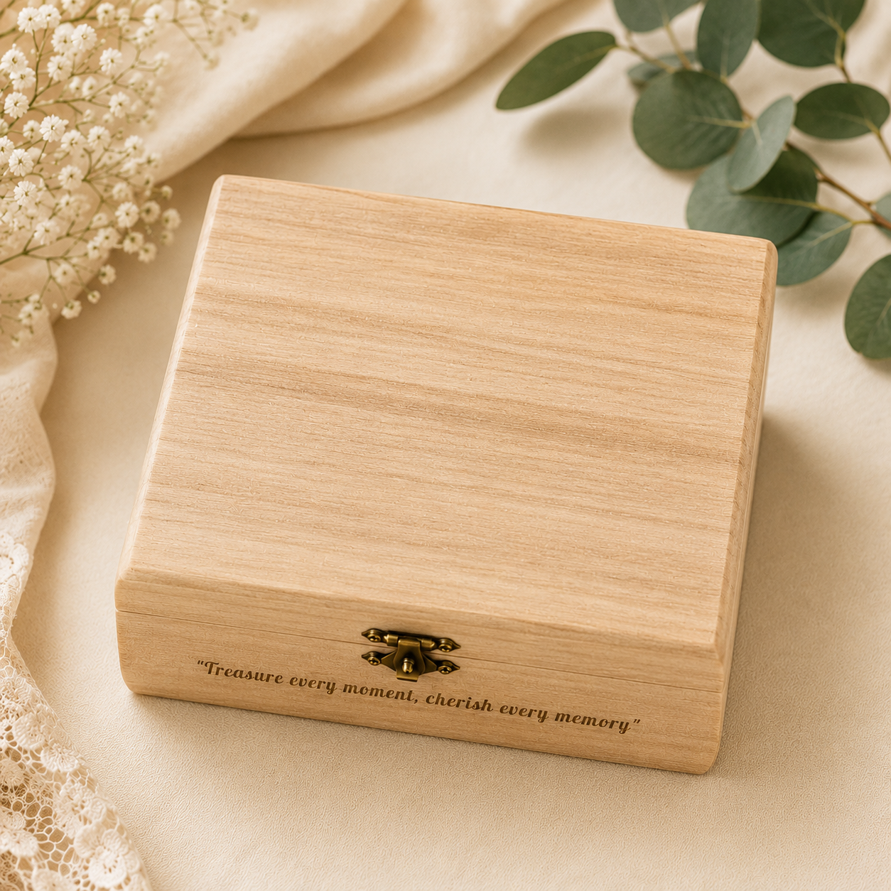 Personalized Wooden Keepsake Box – Signature Memories