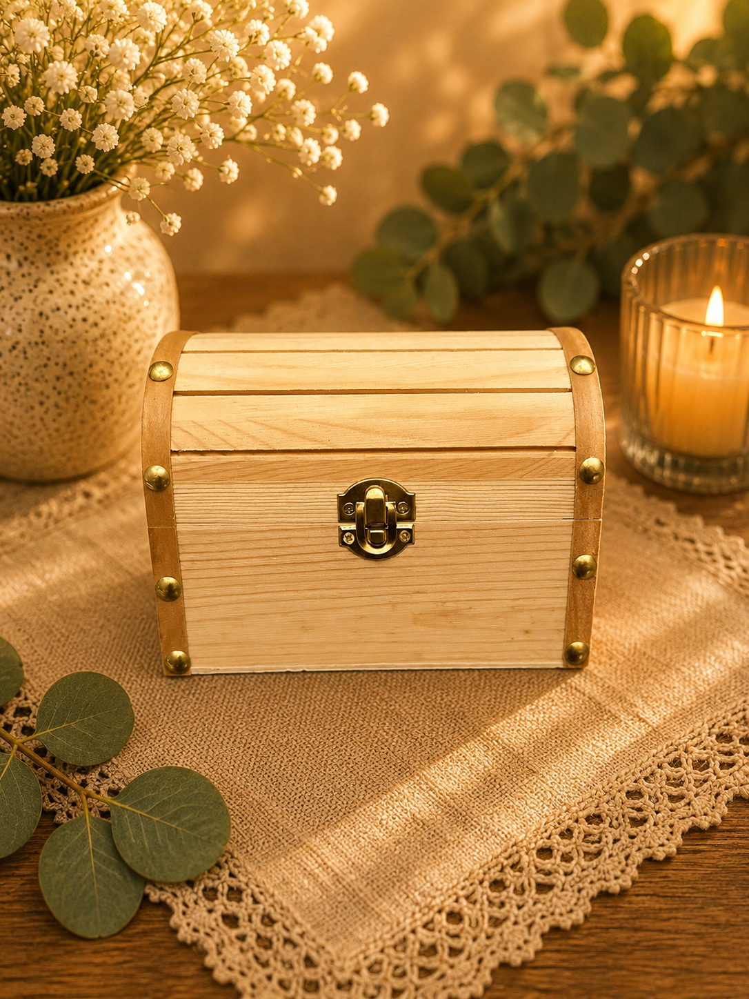 Personalized Wooden Treasure Chest – Custom Engraved Keepsake Box