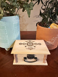 Elegant Pine Wood Keepsake Box with Handle & Custom Decorative Accents