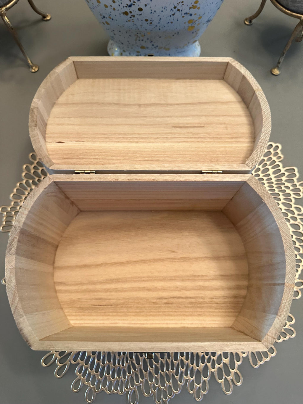 Personalized Wooden Keepsake Box – 9.5" Oval Memory Chest