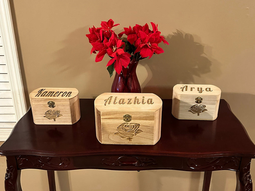 Personalized Wooden Keepsake Box – 9.5" Oval Memory Chest
