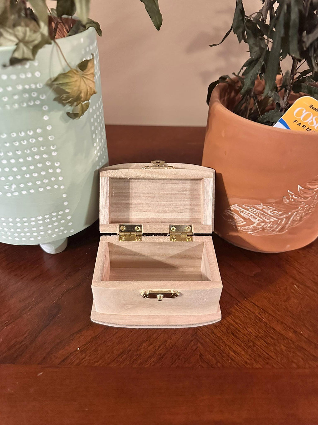 Small Wooden Trinket Box: Unfinished Keepsake Chest (3.5-Inch)