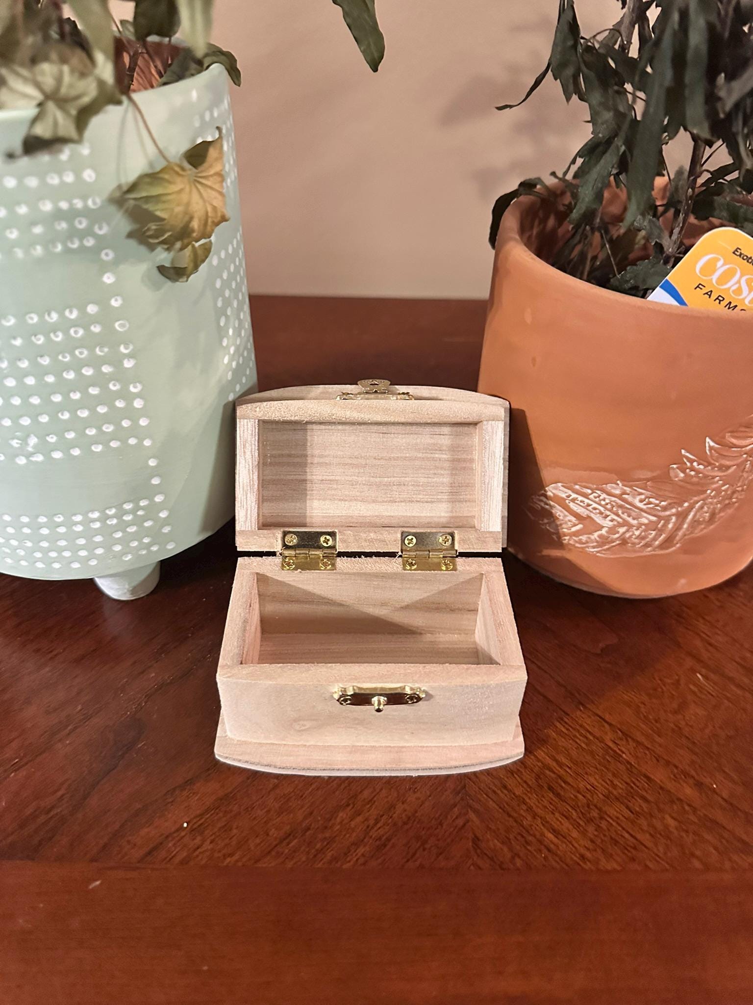 Small Wooden Trinket Box: Unfinished Keepsake Chest (3.5-Inch)