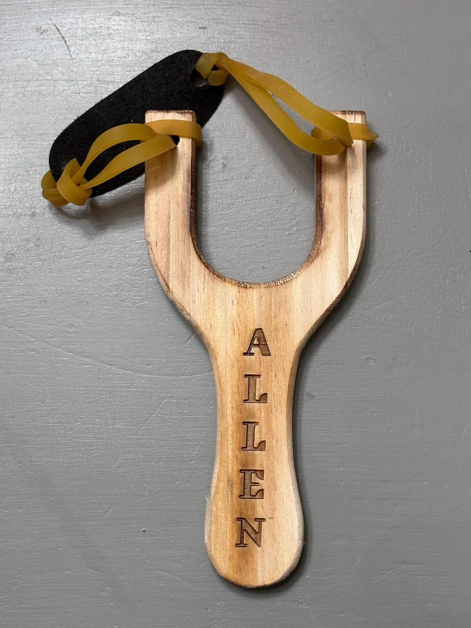 Personalized Wooden Slingshot – Custom Engraved Name