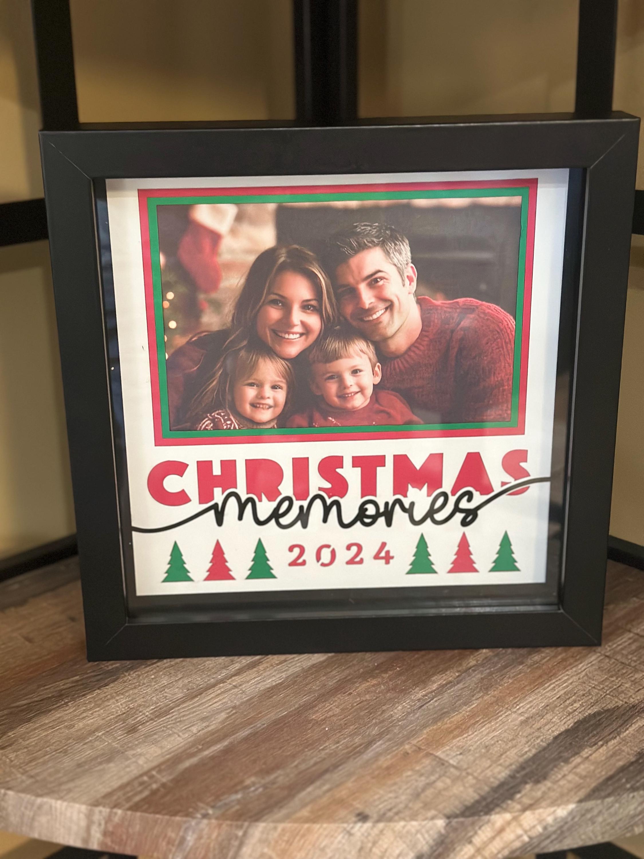 Christmas Memory Shadow Box: 8" Black Photo Keepsake Frame