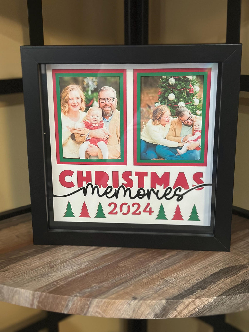 Christmas Memory Shadow Box: 8" Black Photo Keepsake Frame