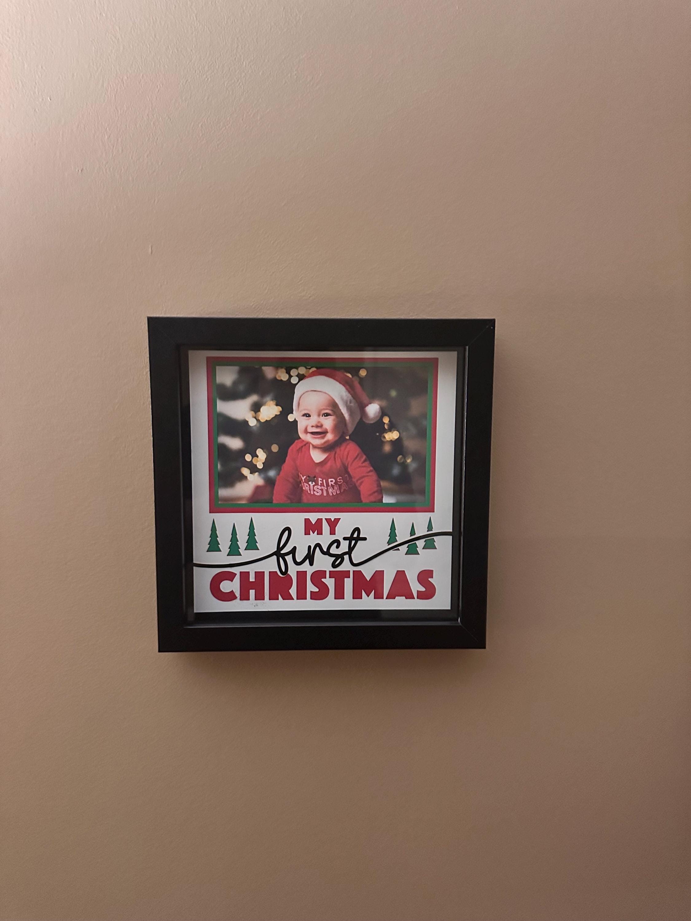 Christmas Memory Shadow Box: 8" Black Photo Keepsake Frame