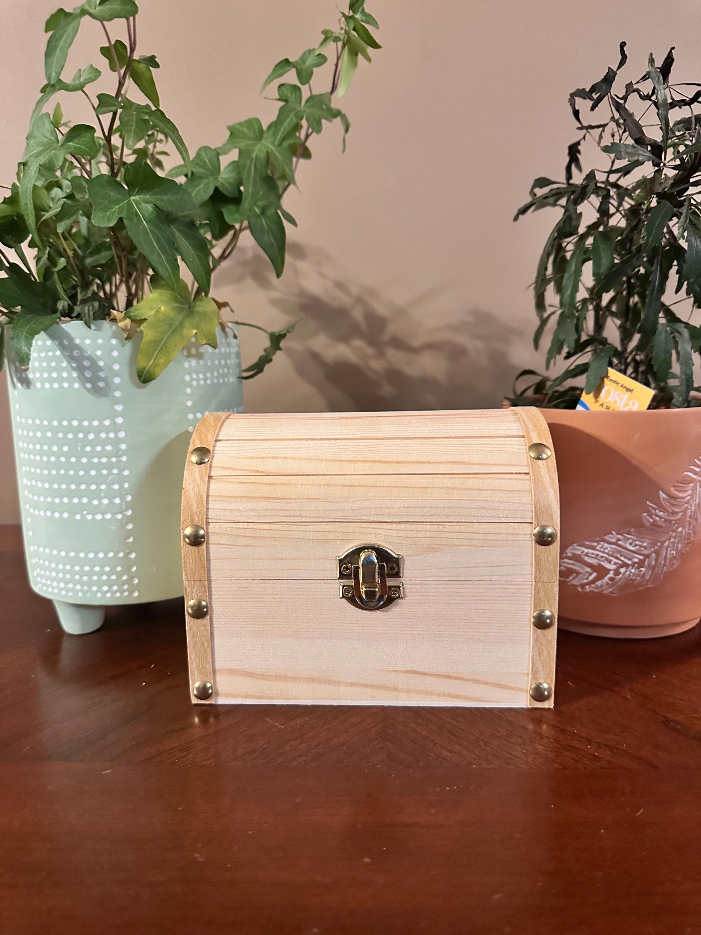 Personalized Wooden Treasure Chest, Custom Engraved Keepsake Box, Kids Memory Box