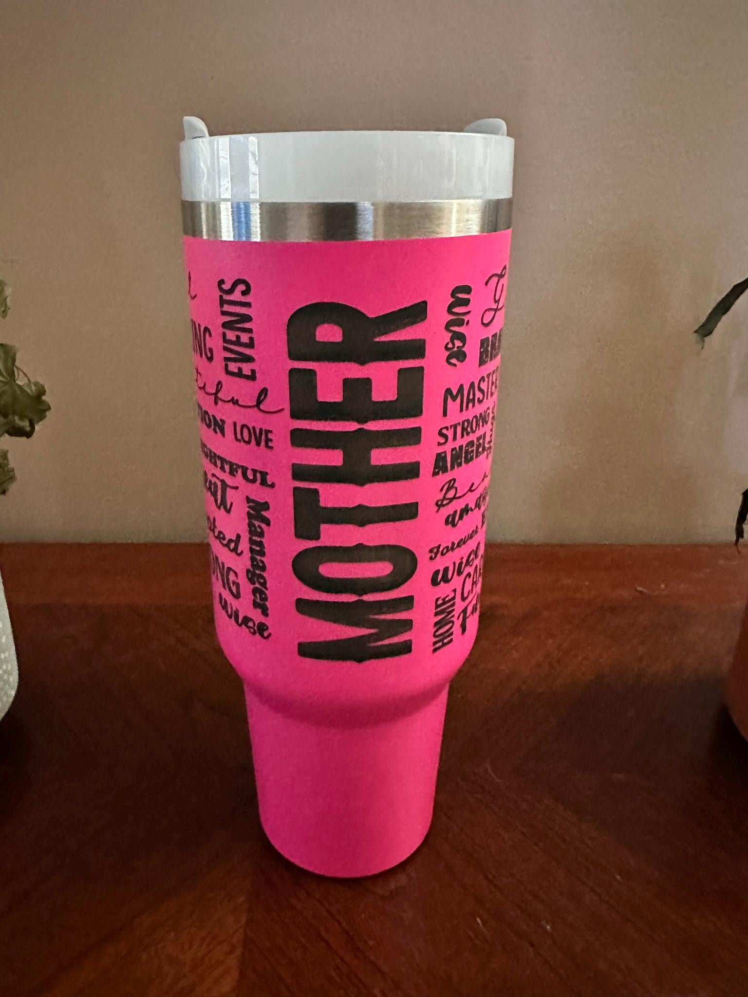Mother's Day 40oz Tumbler – Personalized Stainless Steel | Keeps Drinks Hot or Cold + FREE Straw