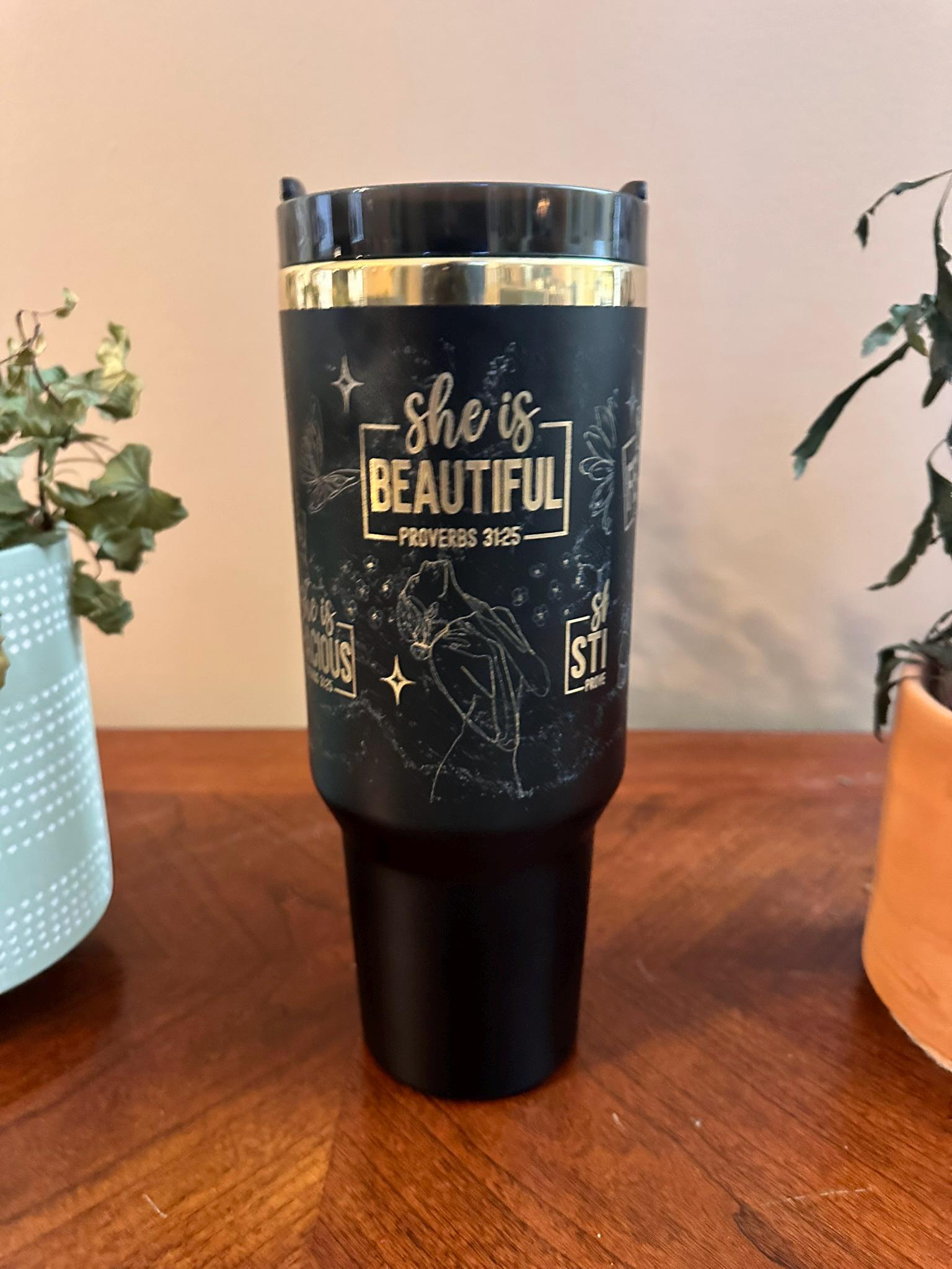 Mother's Day 40oz Tumbler – Personalized Stainless Steel | Keeps Drinks Hot or Cold + FREE Straw