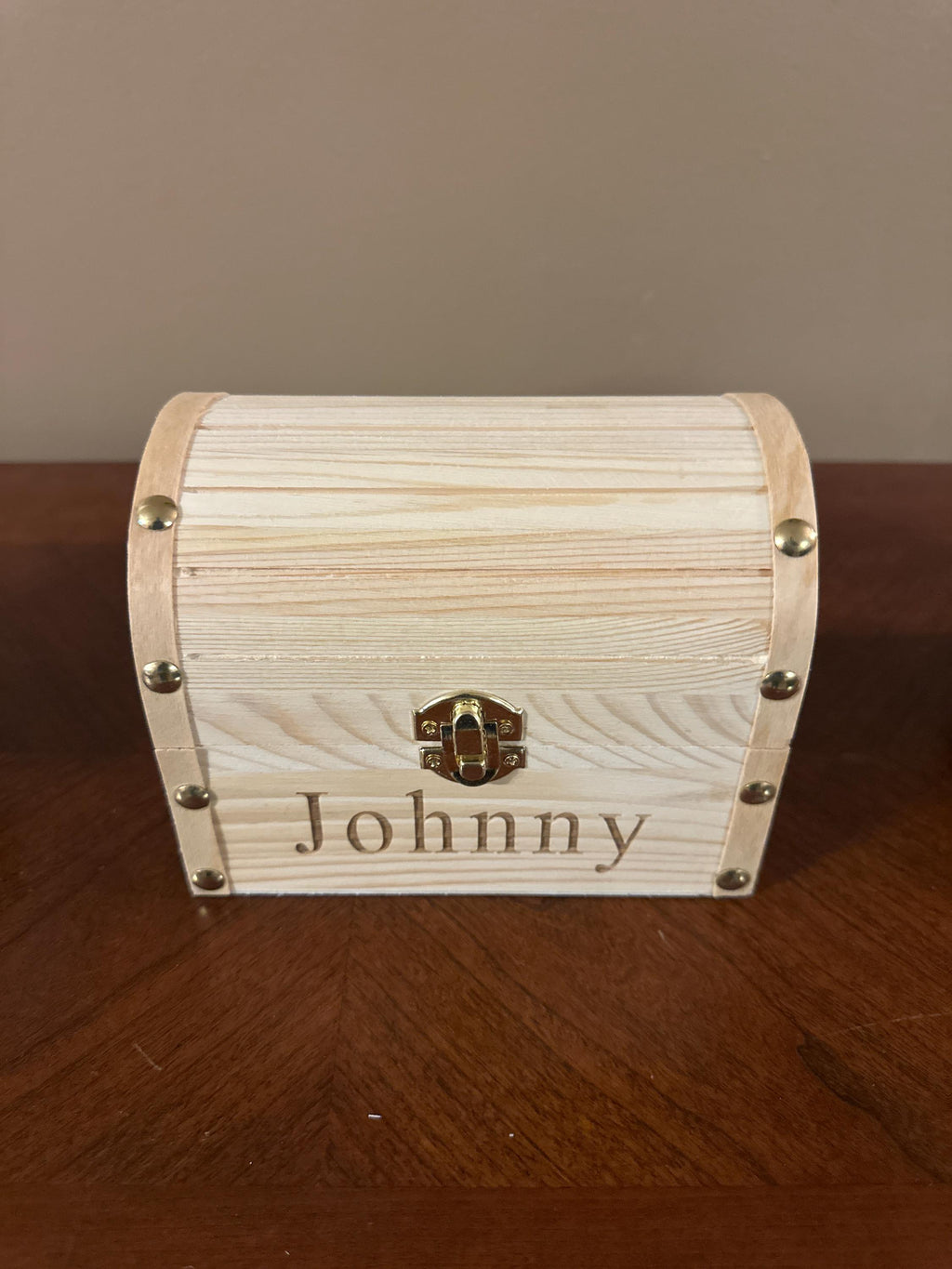 Personalized Wooden Treasure Chest, Custom Engraved Keepsake Box, Kids Memory Box