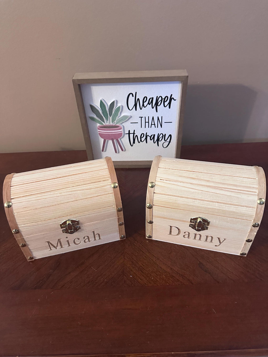 Personalized Wooden Treasure Chest, Custom Engraved Keepsake Box, Kids Memory Box