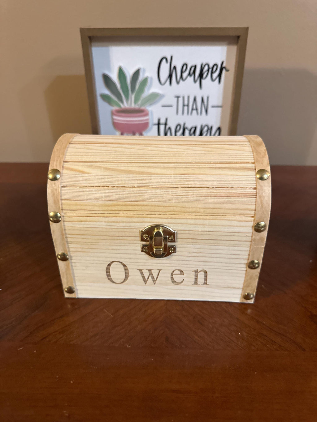 Personalized Wooden Treasure Chest, Custom Engraved Keepsake Box, Kids Memory Box