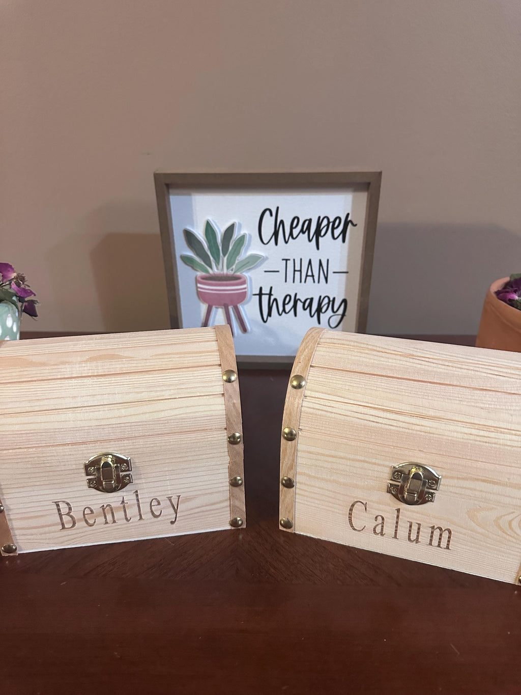 Personalized Wooden Treasure Chest, Custom Engraved Keepsake Box, Kids Memory Box