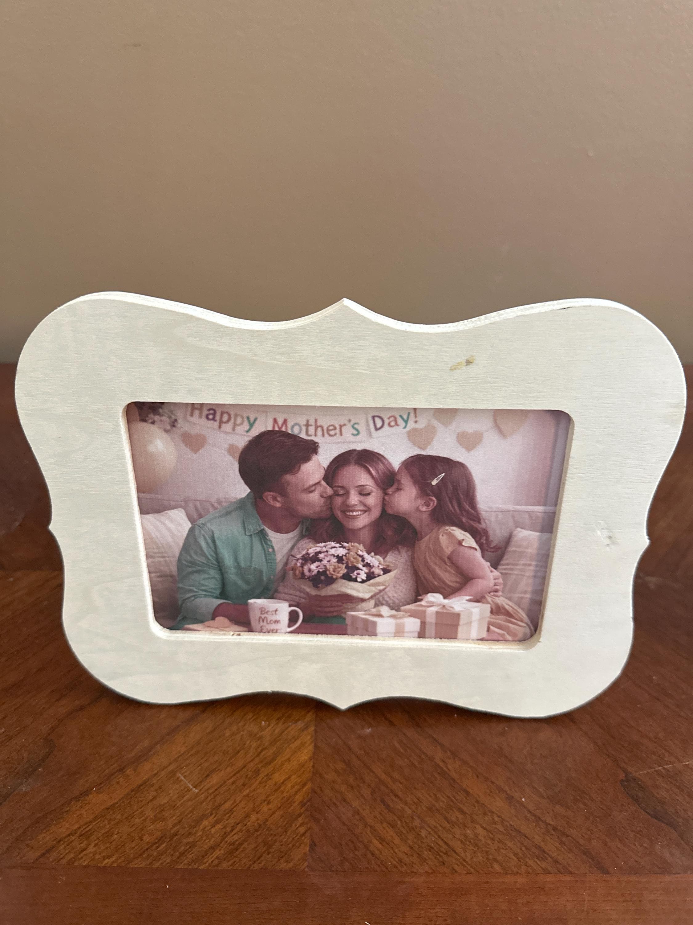 Custom Engraved Wood Photo Frame – 4x6 Personalized Mother’s Day Gift