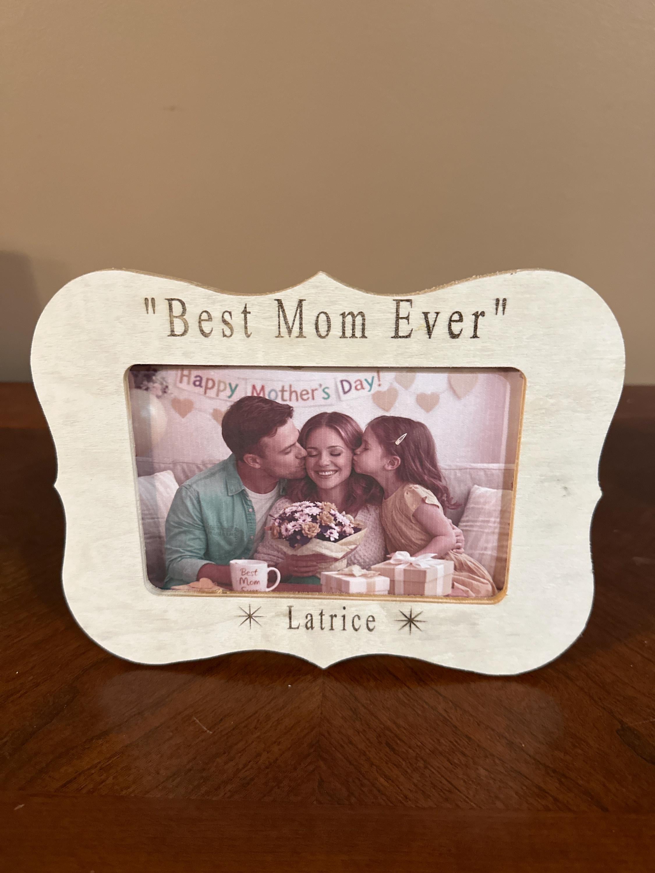 Custom Engraved Wood Photo Frame – 4x6 Personalized Mother’s Day Gift