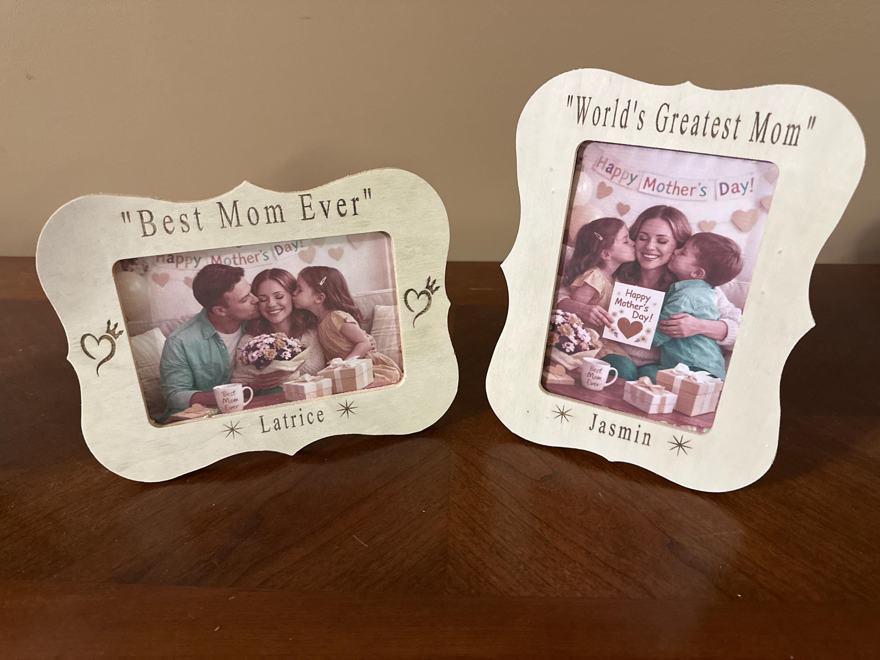 Custom Engraved Wood Photo Frame – 4x6 Personalized Mother’s Day Gift