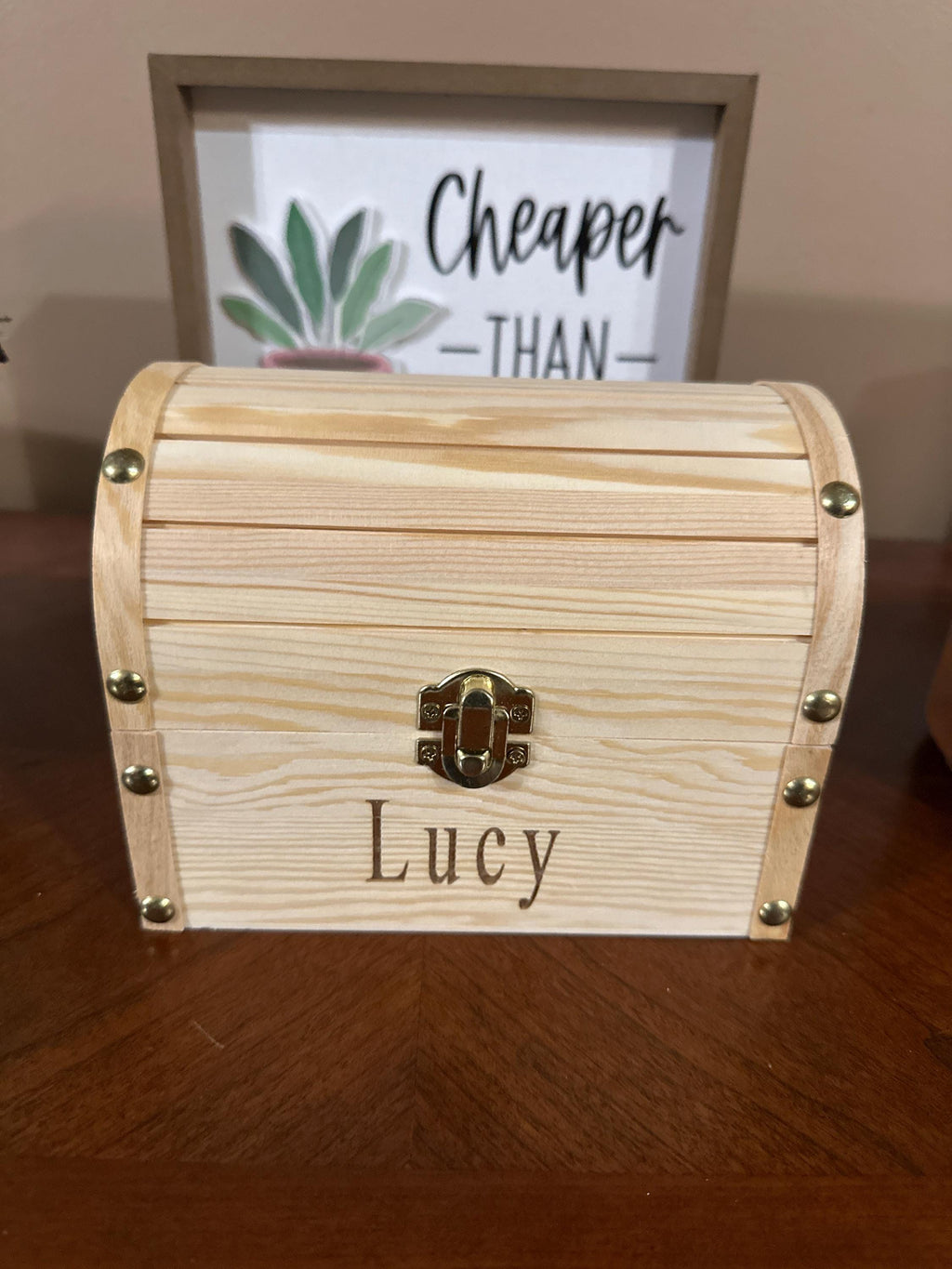 Personalized Wooden Treasure Chest, Custom Engraved Keepsake Box, Kids Memory Box