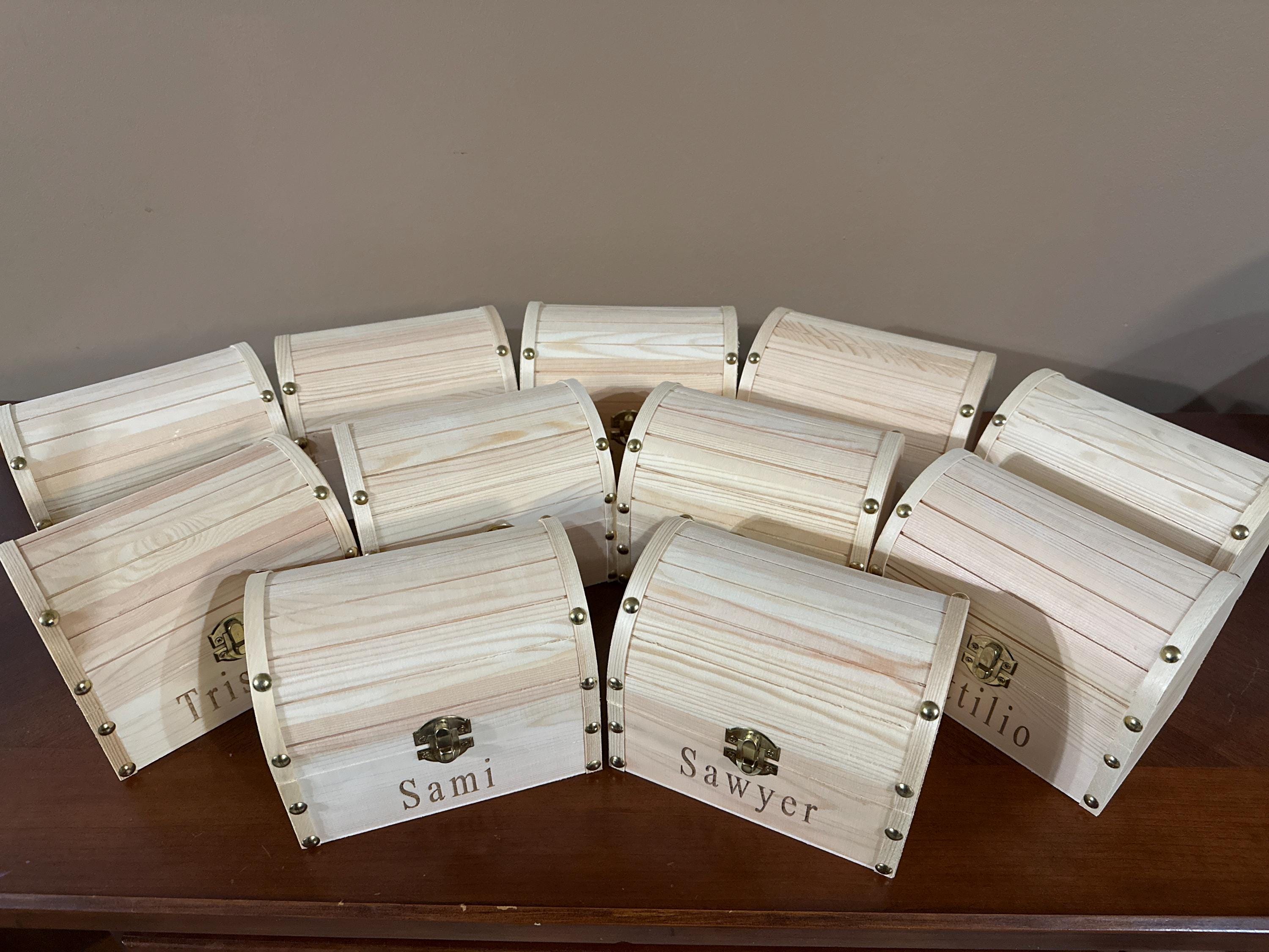 Personalized Wooden Treasure Chest, Custom Engraved Keepsake Box, Kids Memory Box