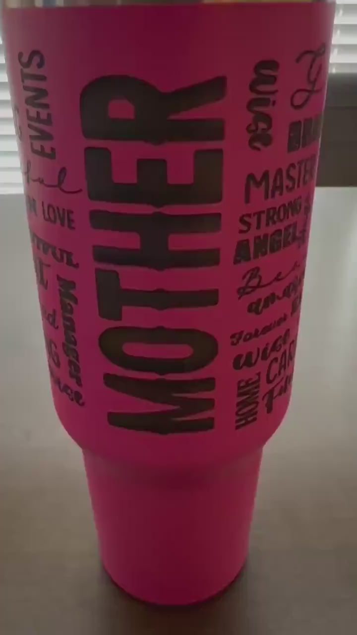 Mother's Day 40oz Tumbler – Personalized Stainless Steel | Keeps Drinks Hot or Cold + FREE Straw
