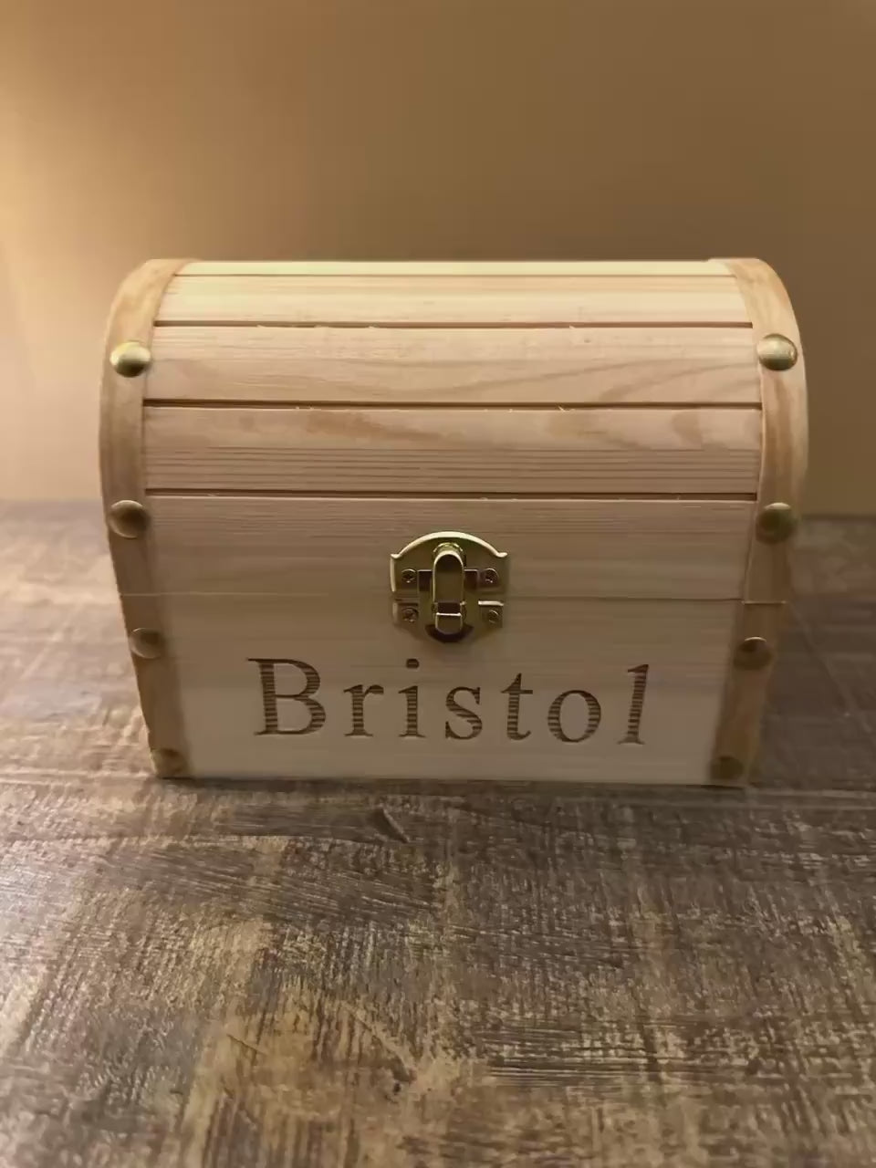 Personalized Wooden Treasure Chest, Custom Engraved Keepsake Box, Kids Memory Box