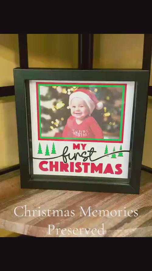 Christmas Memory Shadow Box: 8" Black Photo Keepsake Frame